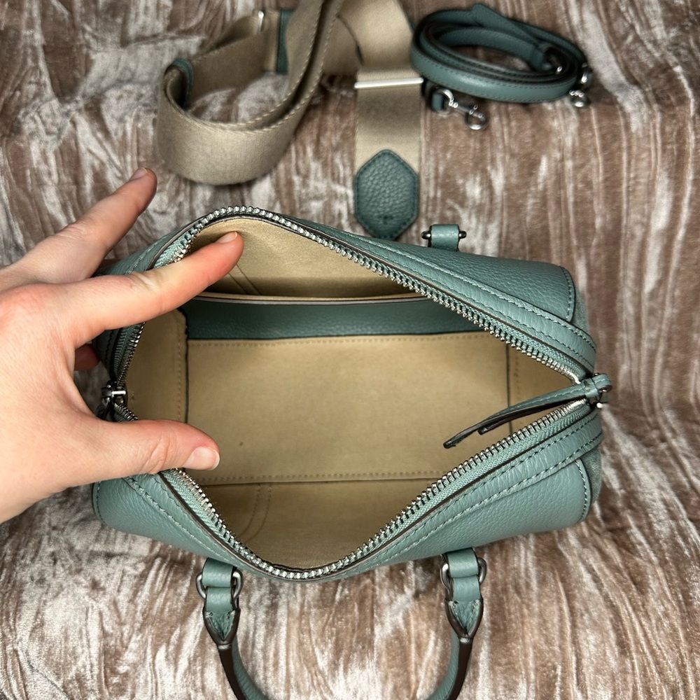 Tory Burch Green Leather Mini Satchel with Tassel - Picture 3 of 9